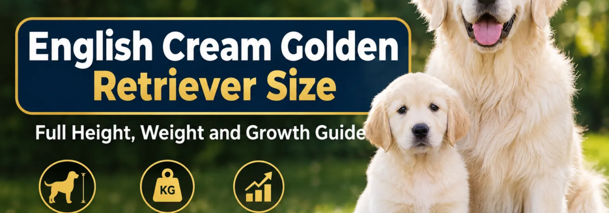 English cream golden retriever size